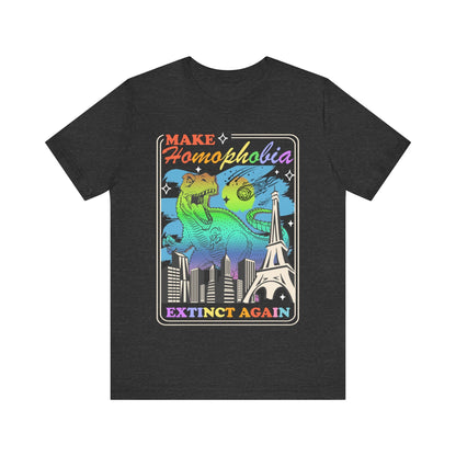 Make homophobia extinct shirt | say gay | stop transphobia | protect trans kids | queer riot | trans youth | funny gay shirt | retro lesbian