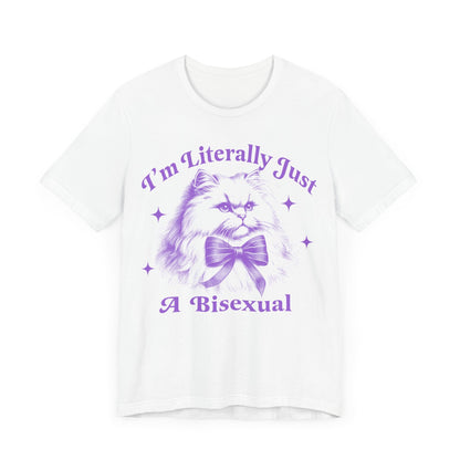 I'm literally just a bisexual | bi pride shirt | bisexual shirt | bi clothing | subtle | pride merch | cool queer shirt | queer owned shops