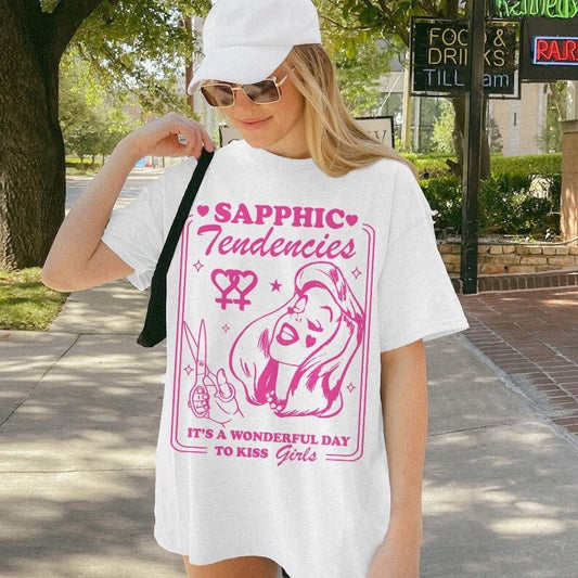 Sapphic tendencies | sapphic shirt | retro lesbian shirt | lesbian clothes | funny lesbian gifts | funny lesbian shirt | live laugh lesbian