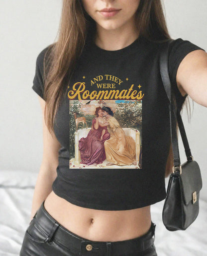 And they were roommates | lesbian crop | funny lesbian shirt | live laugh lesbian | cool queer shirt | bi clothing | femme lesbian gifts