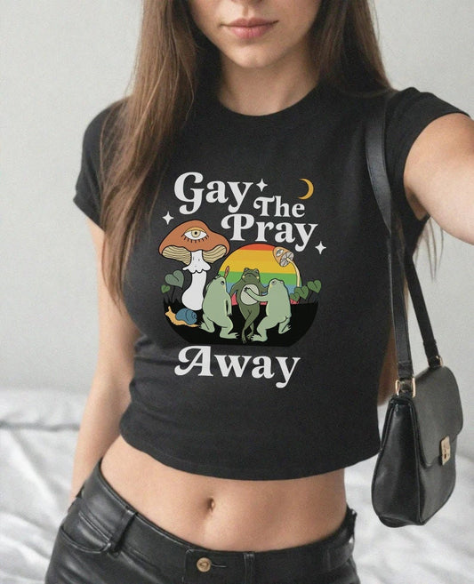 Gay the pray away | queer crop | lesbian crop | bi clothing | bi pride shirt | funny lesbian shirt | cool queer shirt | queer punk | ally