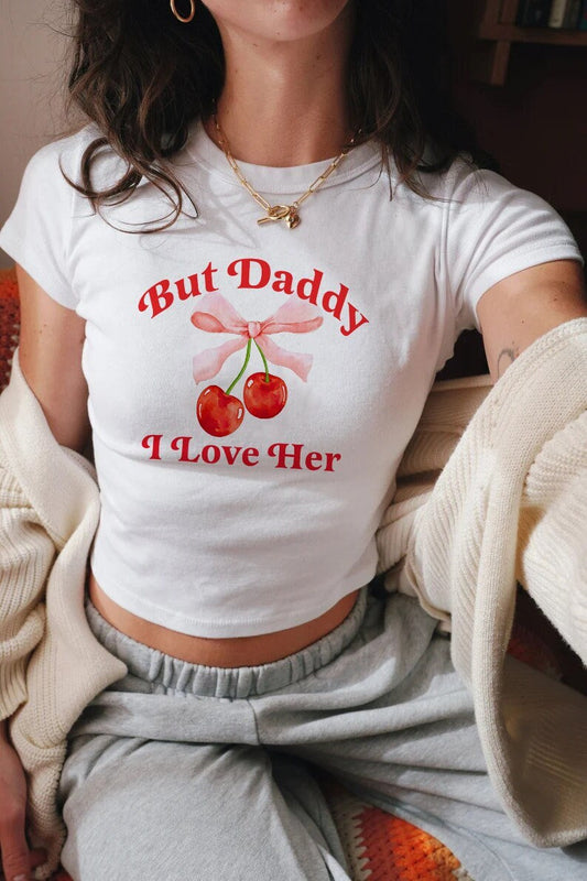 But daddy i love her | funny lesbian shirt | cool queer shirt | funny gay | lesbian crop | bi clothing | pansexual | lesbian clothes sapphic