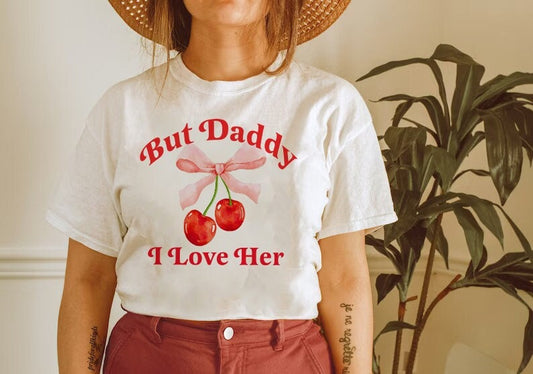 But daddy i love her | pride merch | retro lesbian shirt | bi pride shirt | pan pride | funny lesbian shirt | lesbian clothes | demiromantic