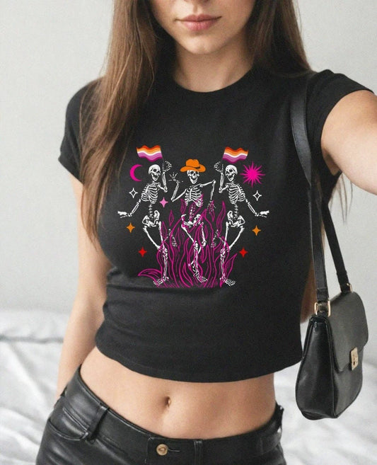 lesbian subtle | Subtle lesbian | lesbian crop | pride merch | subtle pride shirt | sapphic shirt | lesbian clothes | retro lesbian | funny