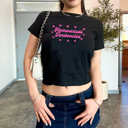 Homosexual tendencies | funny gay shirt | lesbian crop | bisexual crop | retro lesbian shirt | pride merch | subtle pride shirt | pan pride