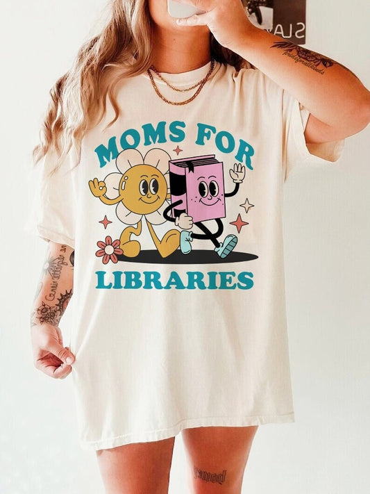 Moms for libraries | banned books apparel | support your local library | read banned books shirt | im with the banned |library shirts | vote