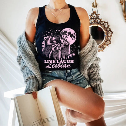 Live laugh lesbian tank top | lesbian tank | funny lesbian | lesbian top | lesbian clothes | lesbian gift | retro lesbian | lesbian wife