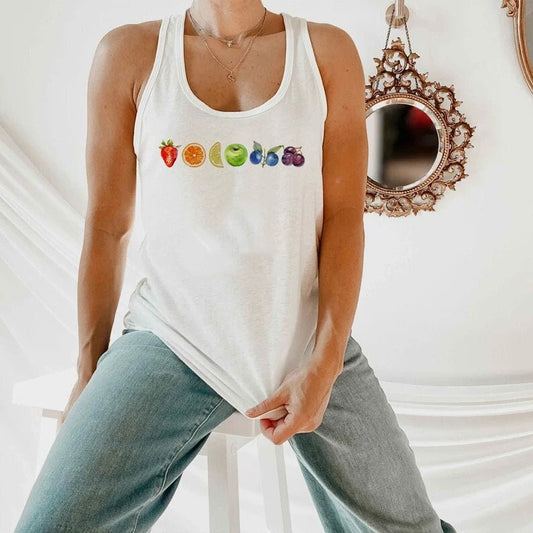Fruity tank top | lesbian tank top | bisexual tank top | queer tank | trans tank top | nonbinary | bi clothing | retro lesbian shirt | lgbt
