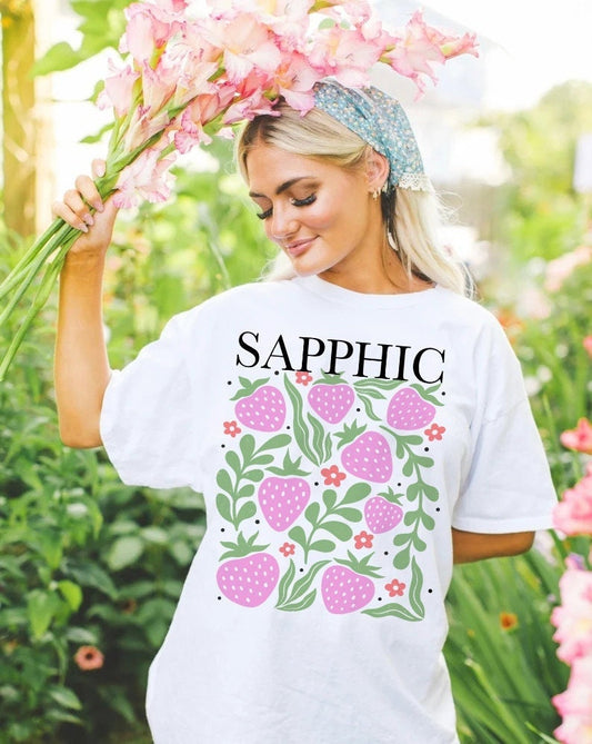 Sapphic shirt | strawberry shirt | lesbian subtle | bi clothing | fruity lgbt | funny lesbian shirt | pansexual shirt | subtle pride shirt