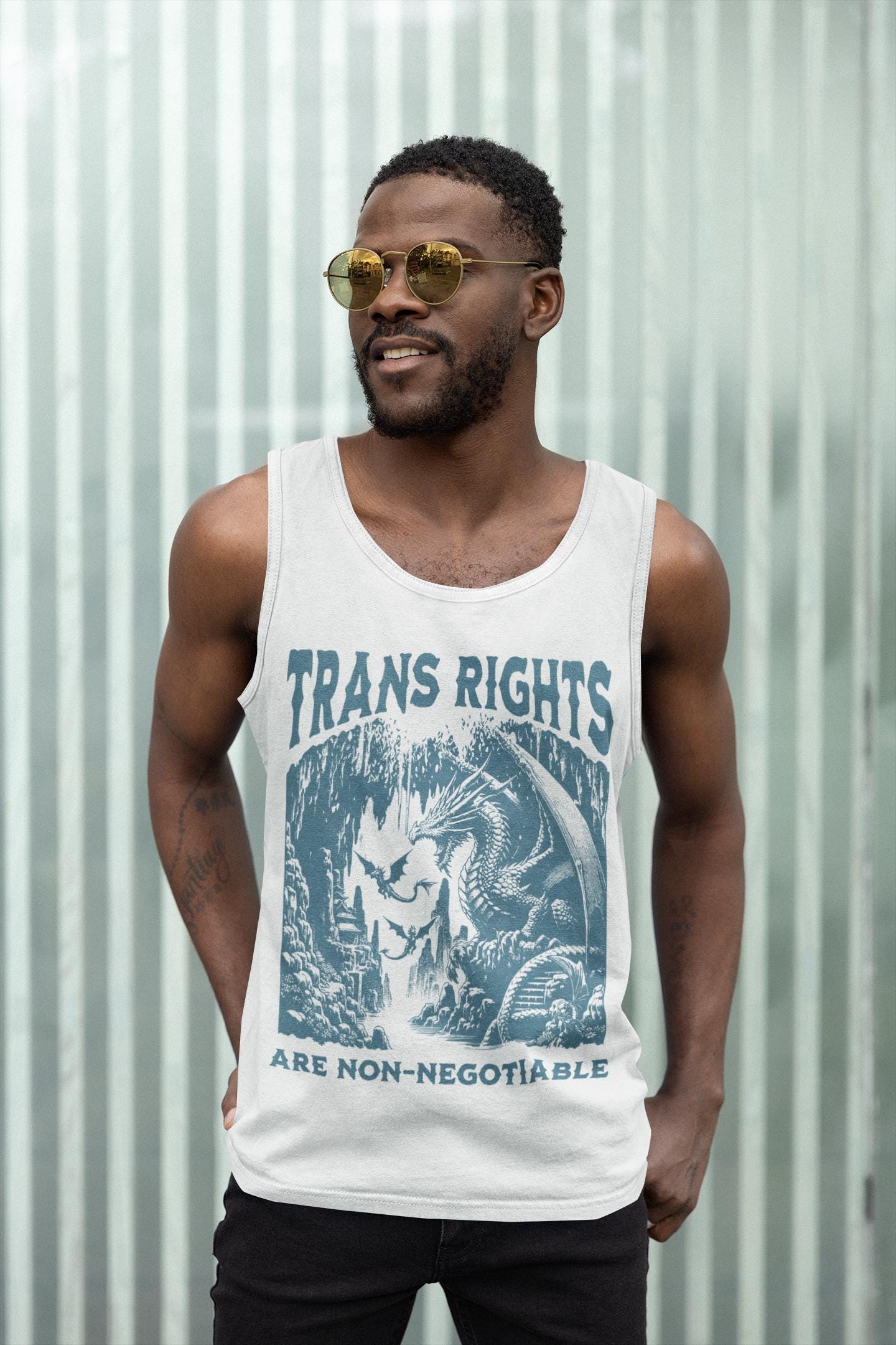 Trans rights are non negotiable | trans tank | gay tank top | protect trans youth | protect trans kids | trans lives matter | subtle trans