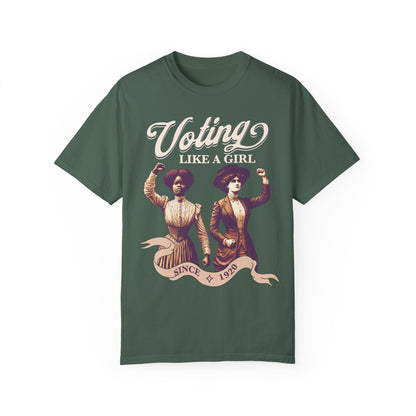 Voting like a girl since 1920 | suffragette | pro roe v wade election tshirts | social democrat | leftist shirt | subversive clothing | roe