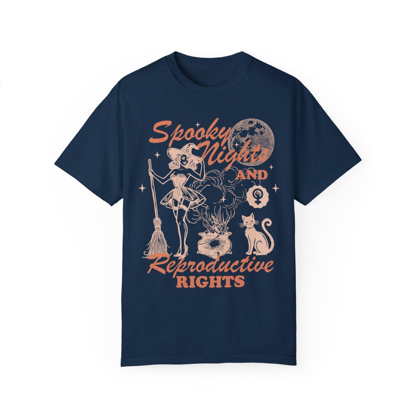 Spooky nights and reproductive rights | feminist halloween shirt | burn the patriarchy | feminist witch | halloween cat sweatshirt | roe