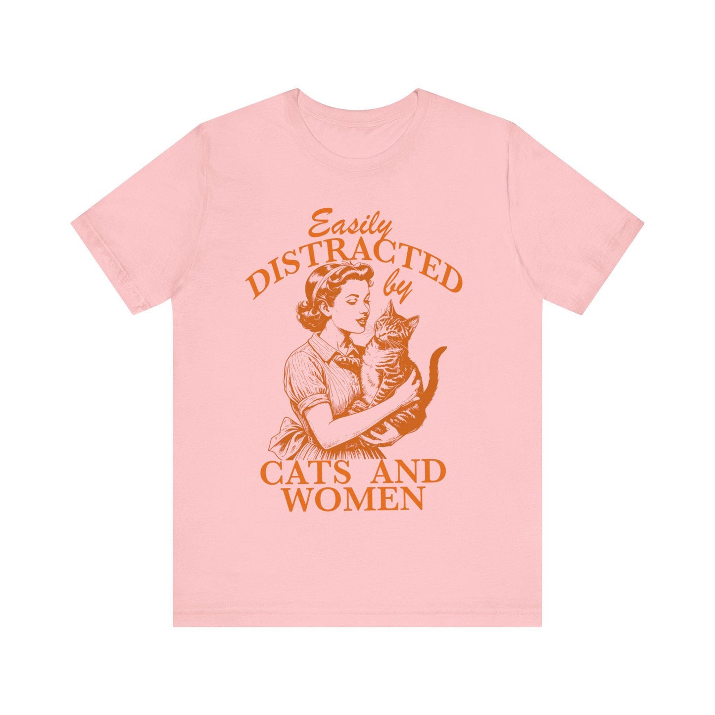 Easily distracted by cats and women | subtle lesbian | lesbian wedding gifts | funny lesbian gifts | femme lesbian shirt  | bisexual shirt