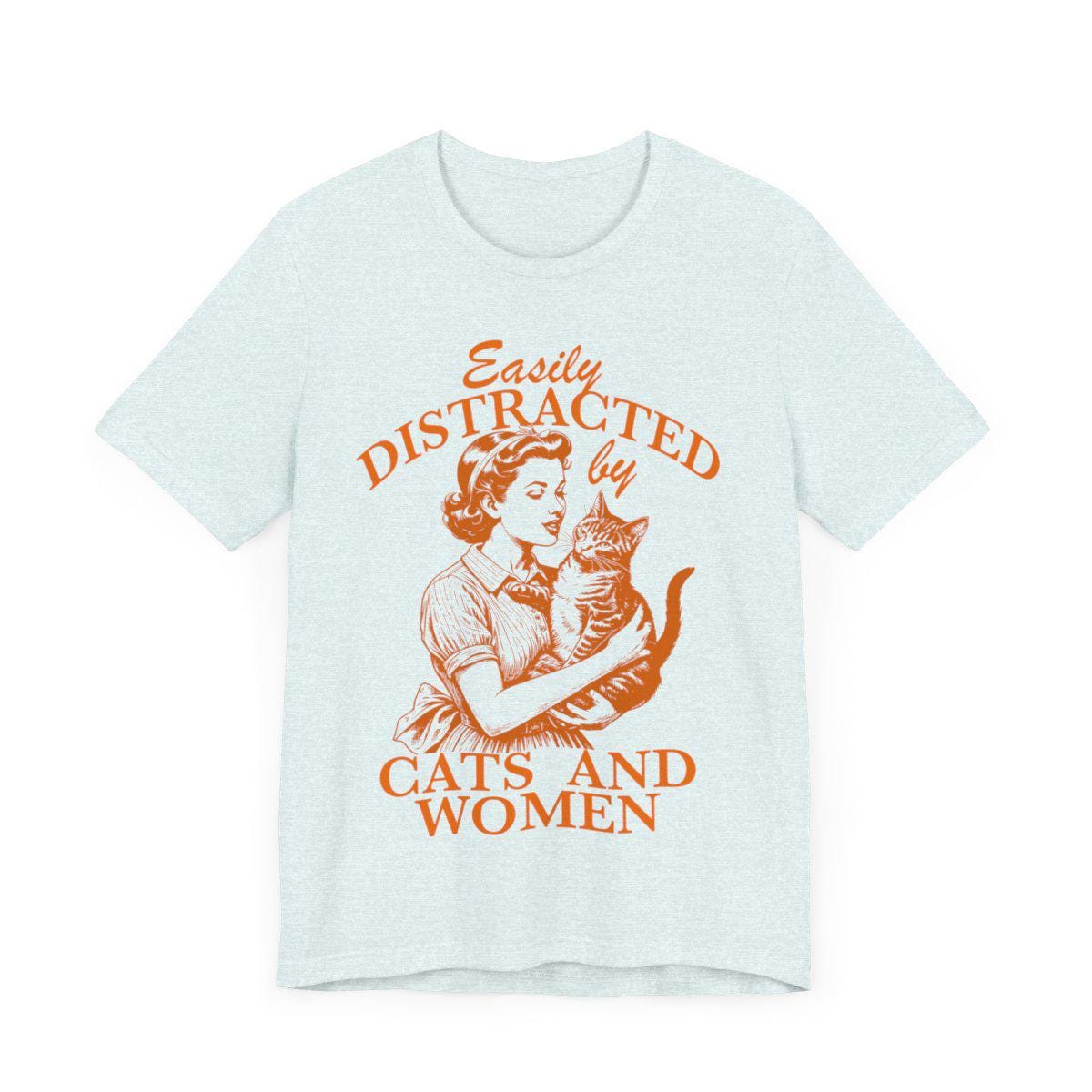 Easily distracted by cats and women | subtle lesbian | lesbian wedding gifts | funny lesbian gifts | femme lesbian shirt  | bisexual shirt