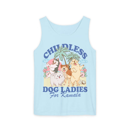 Childless dog ladies for Kamala | childless dog lady | Kamala Harris tank | feminist tank top | suffragette | social democrat | vote blue