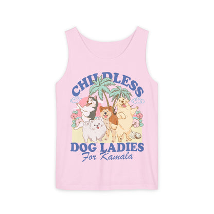 Childless dog ladies for Kamala | childless dog lady | Kamala Harris tank | feminist tank top | suffragette | social democrat | vote blue