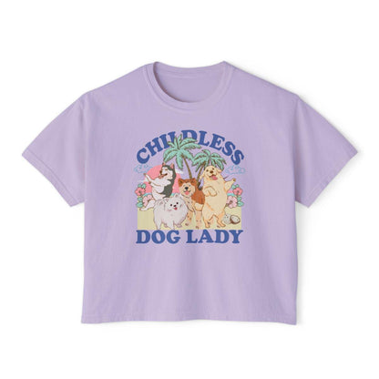 Childless dog lady crop top | boxy tee | semi cropped | childless dog ladies for kamala | feminist crop top | kamala 2024 | social democrat