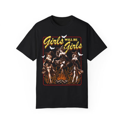 Girls will be girls witch shirt | feminist halloween shirt | burn the patriarchy | halloween witch | feminist witch | funny witch shirt |