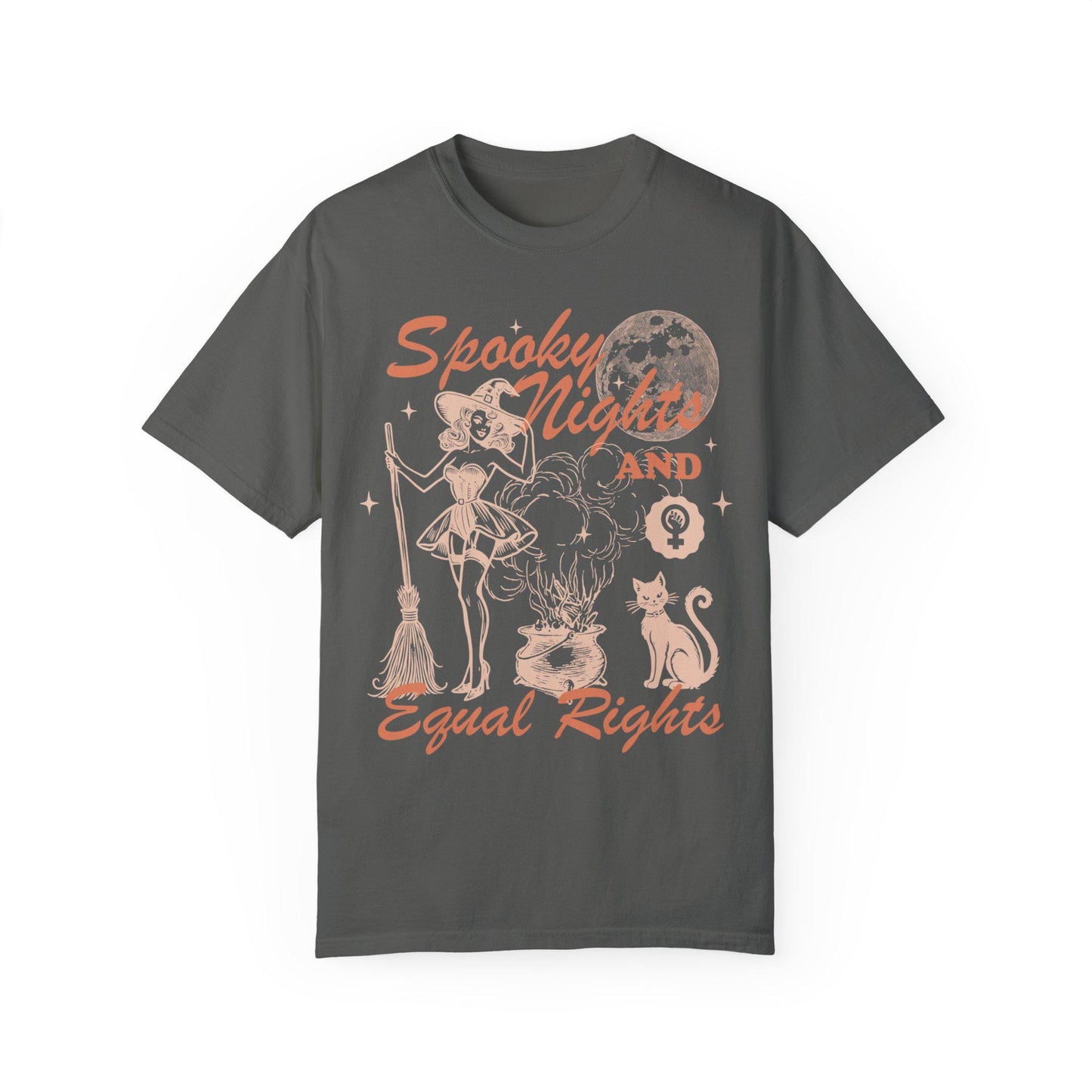 Spooky nights and equal rights | feminist halloween shirt | burn the patriarchy | retro feminist | halloween cat shirt | hex the patriarchy