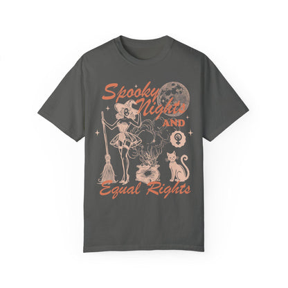 Spooky nights and equal rights | feminist halloween shirt | burn the patriarchy | retro feminist | halloween cat shirt | hex the patriarchy
