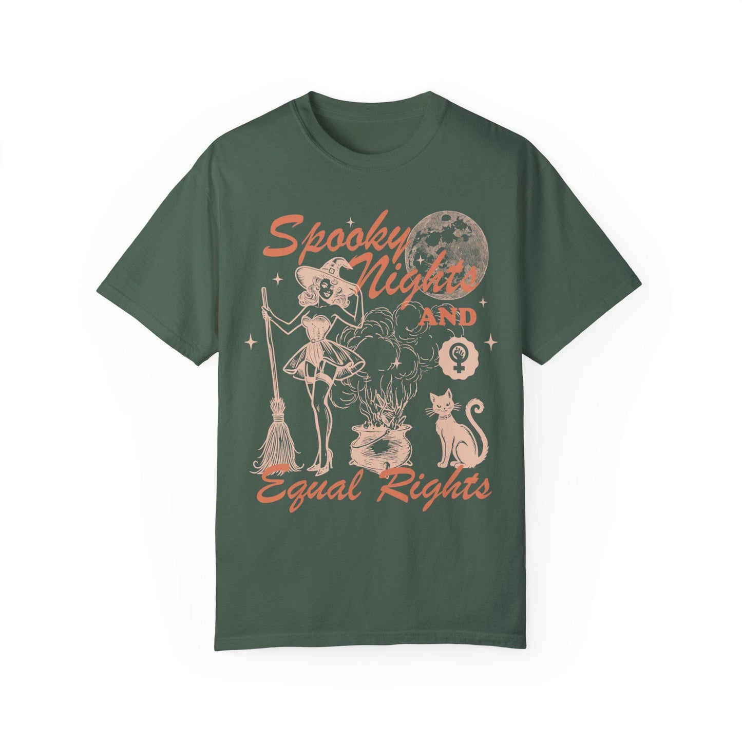 Spooky nights and equal rights | feminist halloween shirt | burn the patriarchy | retro feminist | halloween cat shirt | hex the patriarchy