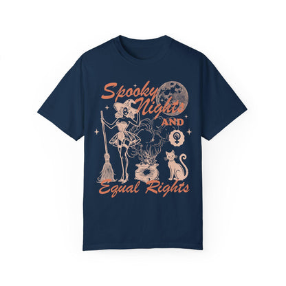 Spooky nights and equal rights | feminist halloween shirt | burn the patriarchy | retro feminist | halloween cat shirt | hex the patriarchy