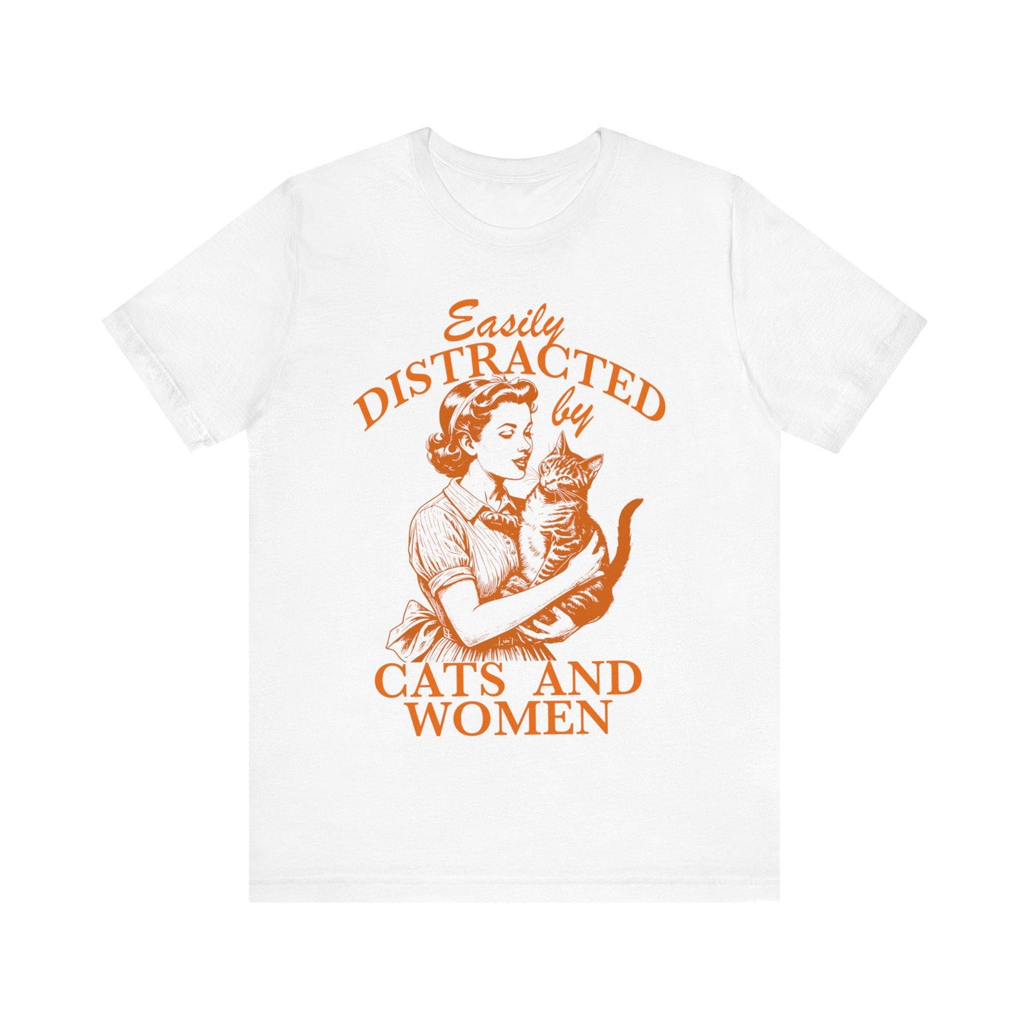 Easily distracted by cats and women | subtle lesbian | lesbian wedding gifts | funny lesbian gifts | femme lesbian shirt  | bisexual shirt