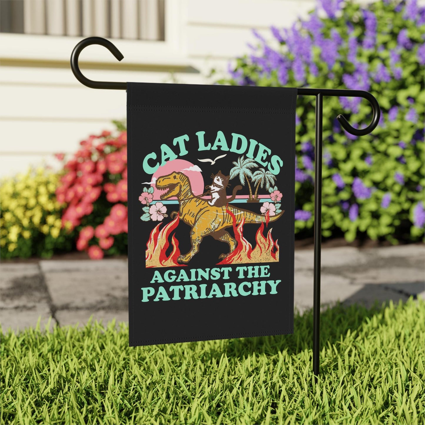 Cat ladies against the patriarchy garden flag | burn the patriarchy | Cat Lady Kamala | Kamala Harris yard sign | garden flag | leftist