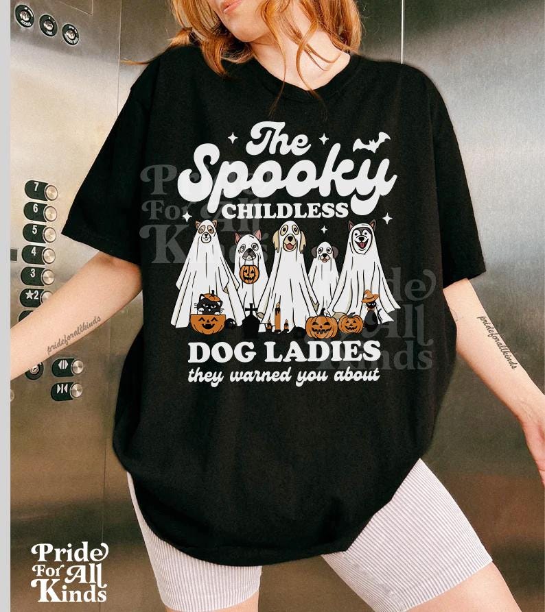 Spooky dog lady for kamala | spooky childless dog ladies | feminist halloween shirt | dog lady for Harris | Dog Lady Kamala |Dog ladies vote