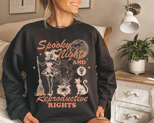 Spooky nights and reproductive rights sweatshirt