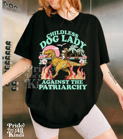 Childless dog lady | childess dog lady for Kamala | burn the patriarchy | dog ladies | kamala harris meme | leftist | suffragette | corgi