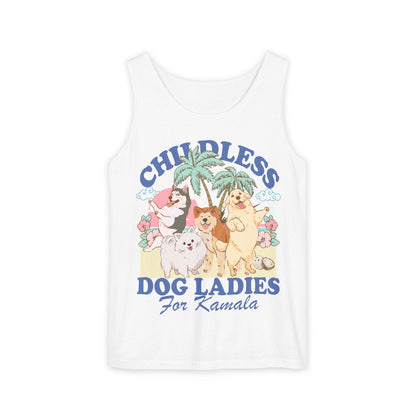 Childless dog ladies for Kamala | childless dog lady | Kamala Harris tank | feminist tank top | suffragette | social democrat | vote blue