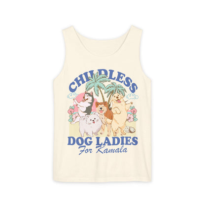 Childless dog ladies for Kamala | childless dog lady | Kamala Harris tank | feminist tank top | suffragette | social democrat | vote blue