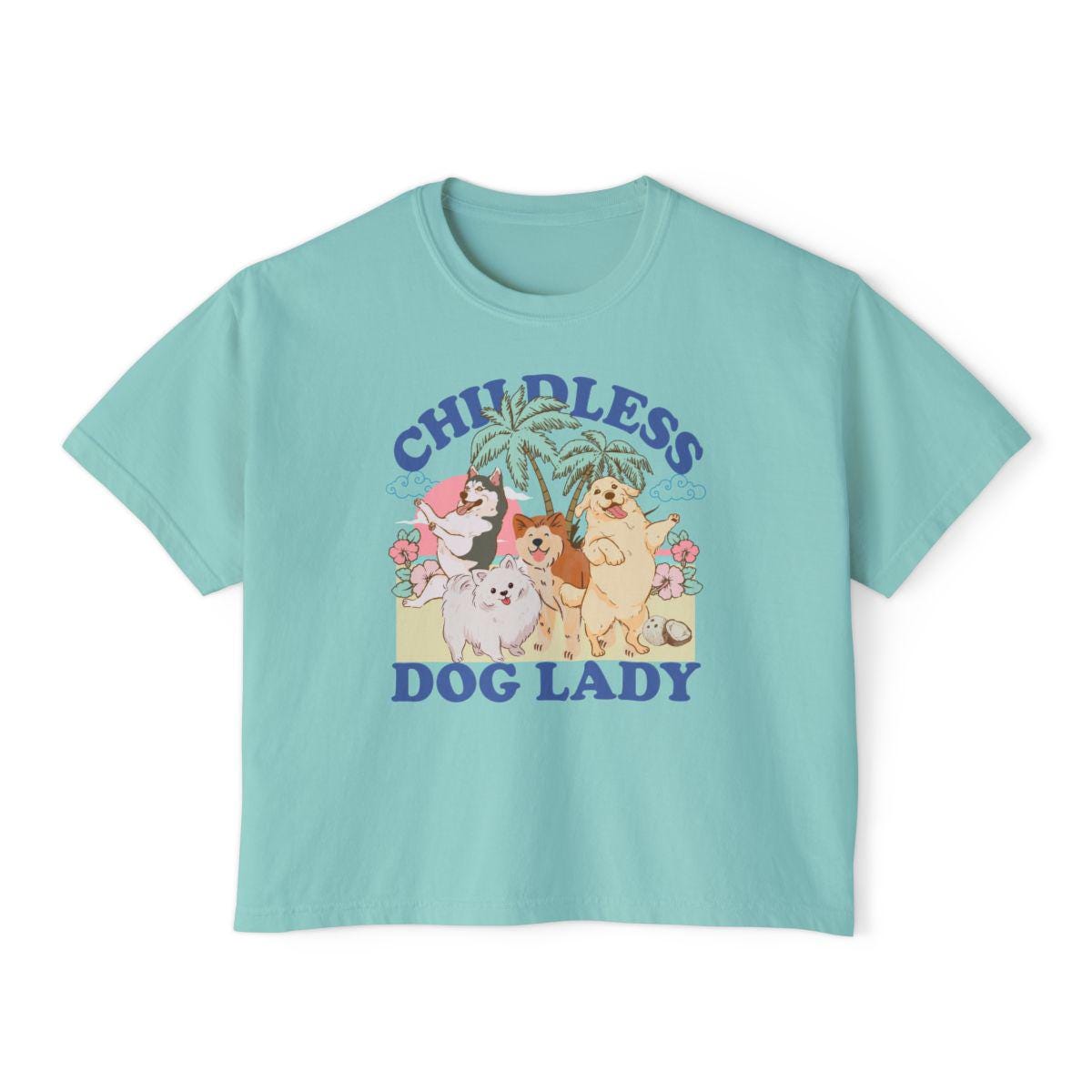 Childless dog lady crop top | boxy tee | semi cropped | childless dog ladies for kamala | feminist crop top | kamala 2024 | social democrat
