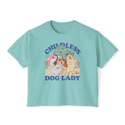 Childless dog lady crop top | boxy tee | semi cropped | childless dog ladies for kamala | feminist crop top | kamala 2024 | social democrat
