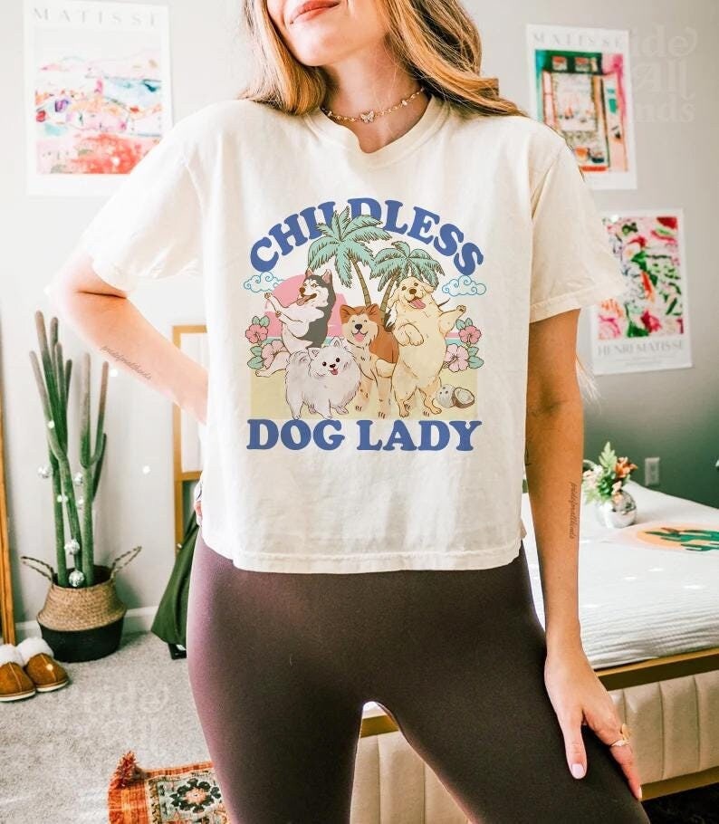 Childless dog lady crop top