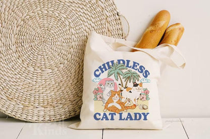 Childless cat lady tote bag | feminist tote bag | cat ladies vote | cat lady kamala | cat lady gift | kamala harris tote bag | harris walz