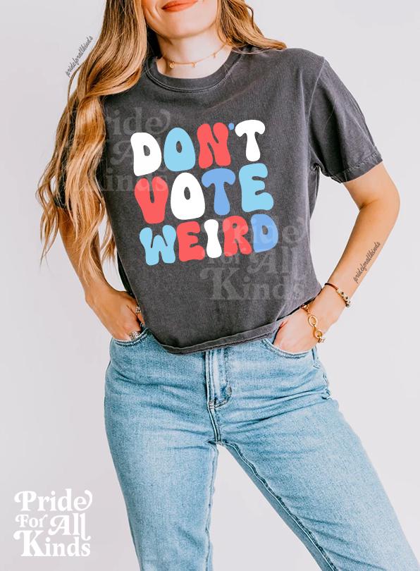Dont vote weird shirt | kamala harris crop top | subtle campaign shirt | subtle kamala harris | feminist crop top | leftist | coconut tree