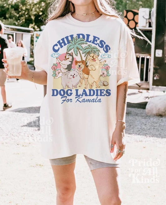 Childless dog lady | Childless dog lady for Kamala | corgi ladies for Kamala | subtle campaign | harris walz tshirt | leftist | suffragette