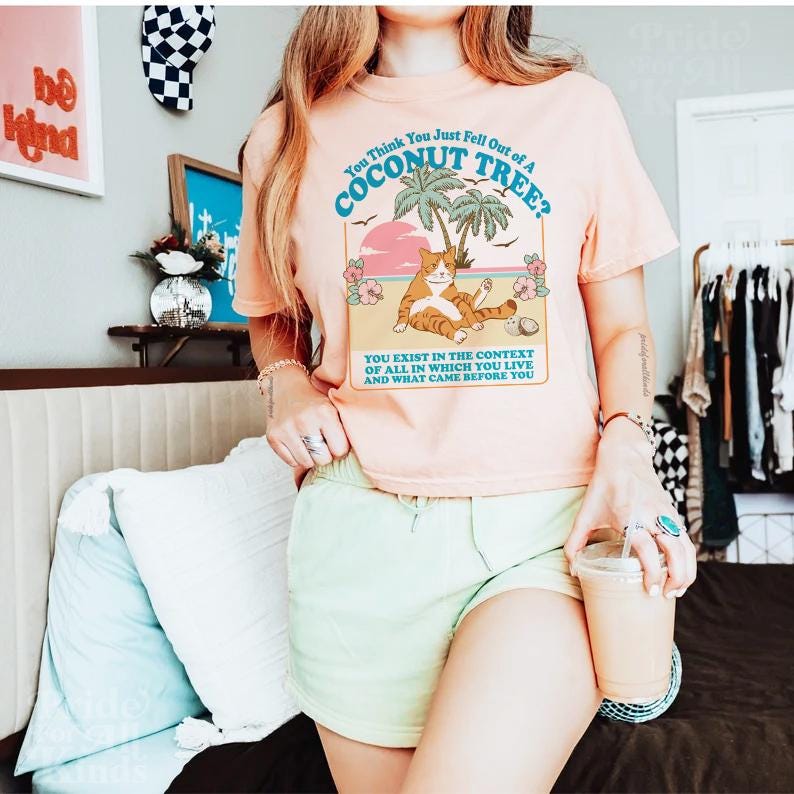 You think you just fall out of a coconut tree shirt | coconut tree kamala crop top | feminist crop top | kamala harris meme | cat lady