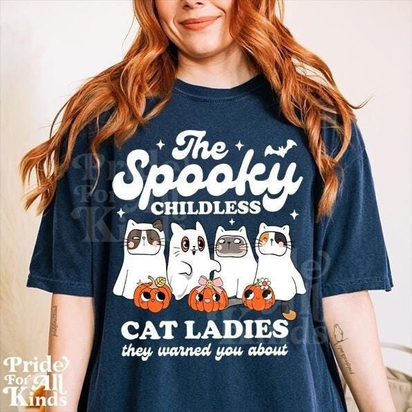 Cat ghost shirt | The spooky childless cat ladies