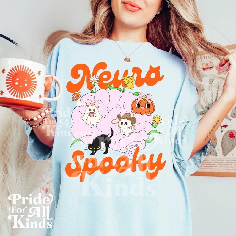 Neurospooky | neurodiversity halloween | autism halloween | autism mom shirt | sped teacher halloween | bcba | audhd | overstimulated | aac