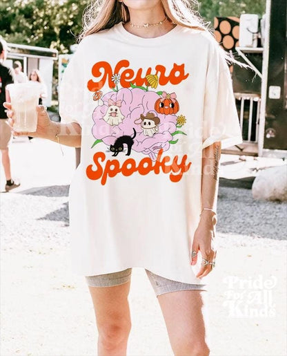 Neurospooky | neurodiversity halloween | autism halloween | autism mom shirt | sped teacher halloween | bcba | audhd | overstimulated | aac