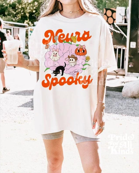 Neurospooky | neurodiversity halloween | autism halloween | autism mom shirt | sped teacher halloween | bcba | audhd | overstimulated | aac