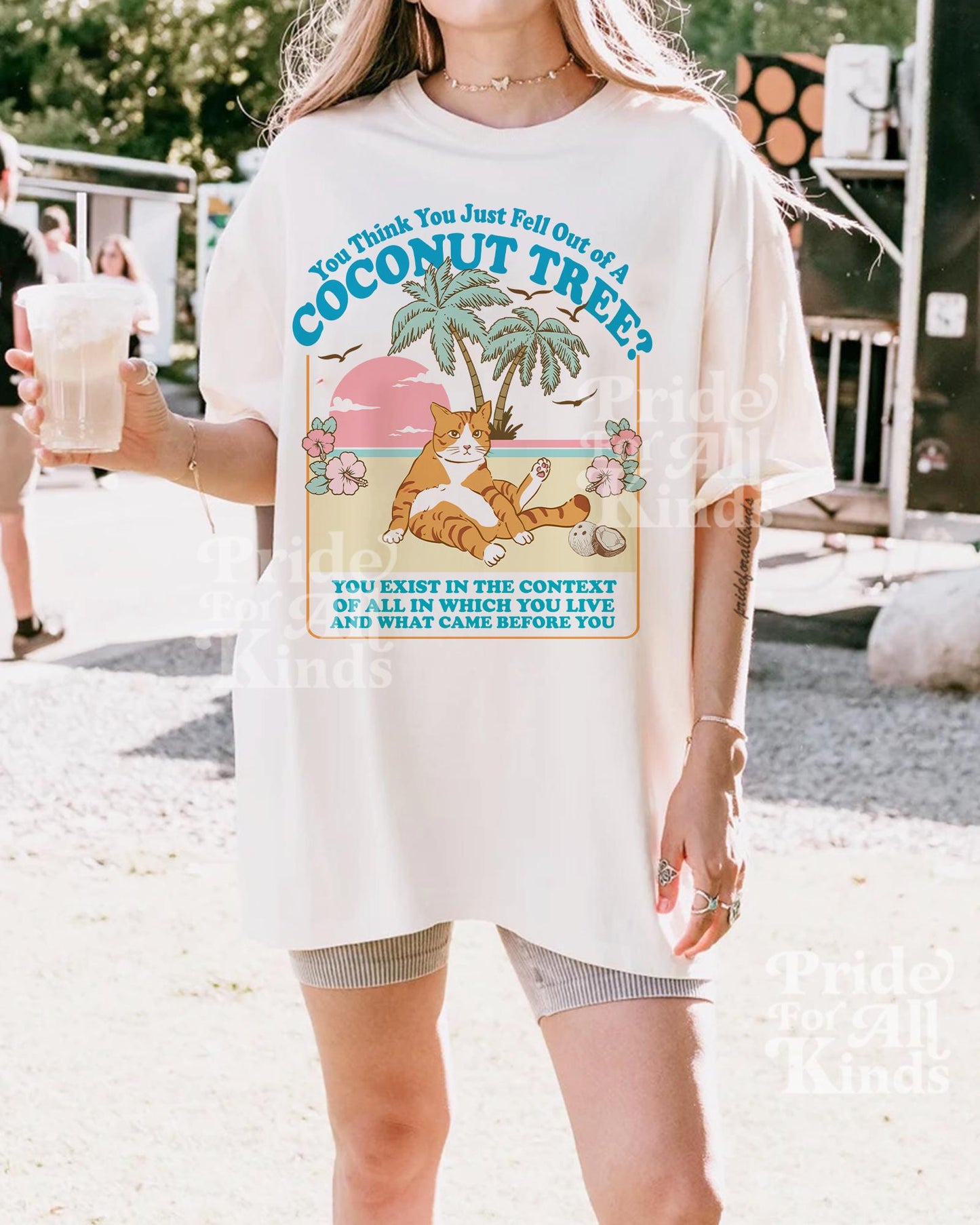 You think you just fall out of a coconut tree | Comfort colors  | Kamala harris walz | Harris walz tshirt | kamala harris meme | cat lady