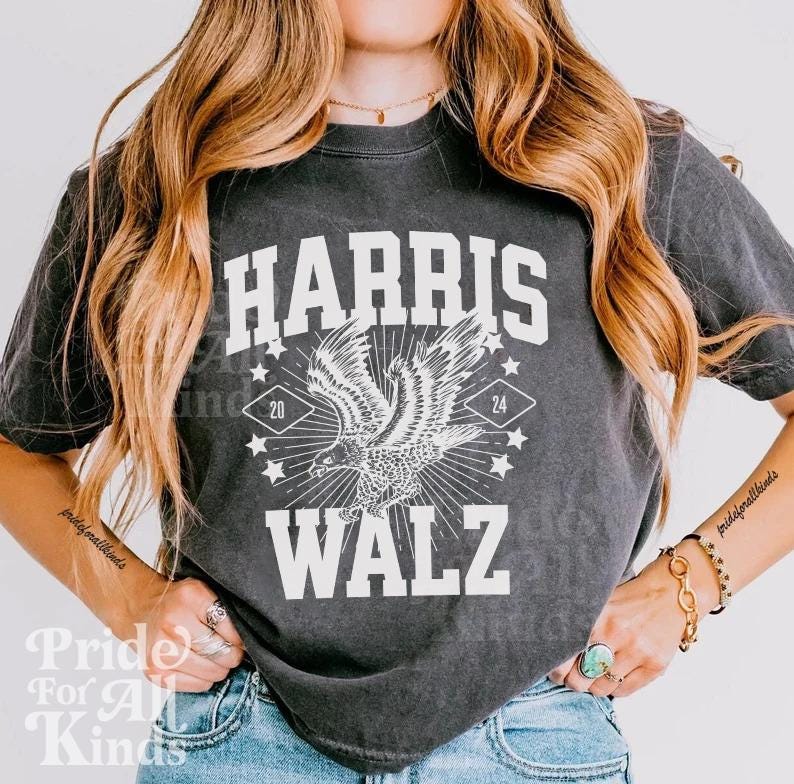 Harris Walz crop top | Kamala Harris Crop shirt | Boxy tee | semi cropped | election crop top | vote blue | Kamala Election Shirt | cat lady