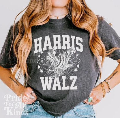 Harris Walz crop top | Kamala Harris Crop shirt | Boxy tee | semi cropped | election crop top | vote blue | Kamala Election Shirt | cat lady