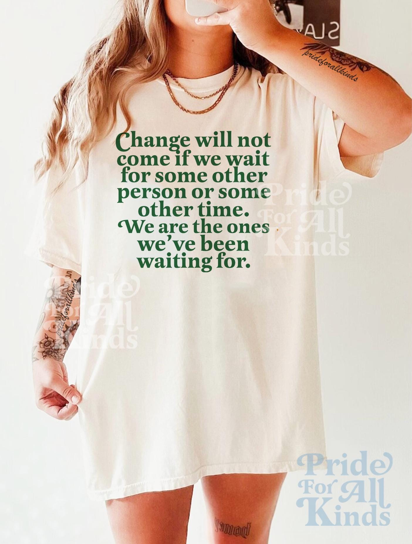 Obama shirt | Barack Obama quote | Change will not come if we wait | we are the one's we've been waiting for | kamala harris merch | meme