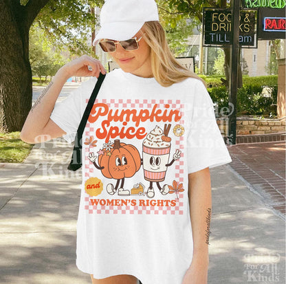 Pumpkin spice and women's rights | reproductive rights | feminist halloween | pro roe | abortion rights | kamala merch | burn the patriarchy