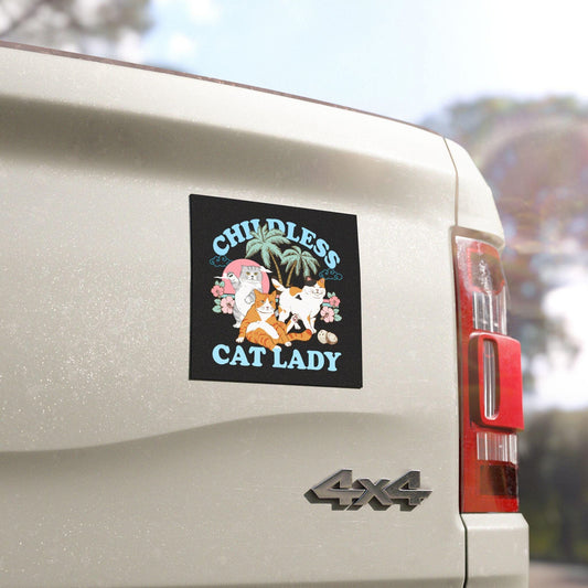 Childless cat lady car magnet | kamala car magnet | harris walz car magnet | kamala harris merch | car magnet liberal | social democrat |